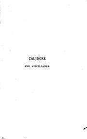 Cover of: Calidore & miscellanea by Thomas Love Peacock