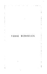 Cover of: Verse memorials.