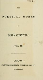 Cover of: The poetical works of Barry Cornwall [pseud.] by Barry Cornwall