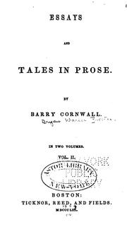 Cover of: Essays and tales in prose