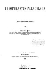 Cover of: Theophrastus Paracelsus.