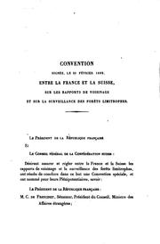 Cover of: Convention conclu le 23 février 1882, entre la France et la Confédération suisse, sur les rapports de voisinage et sur la surveillance des forêts limitrophes.