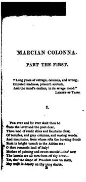 Cover of: Marcian Colonna: an Italian tale; with three dramatic scenes, and other poems