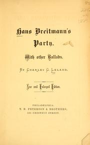 Cover of: Hans Breitmann's party.: With other ballads.