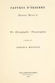 Cover of: Papyrus d'Orbiney (British Museum): the hieroglyphic transcription