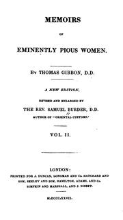 Cover of: Memoirs of eminently pious women, of the British Empire.