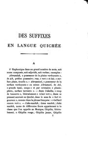 Cover of: Des suffixes en langue quichée by Charencey, Hyacinthe Comte de