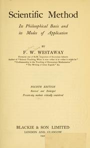 Cover of: Scientific method by F. W. Westaway