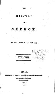 Cover of: The history of Greece. by William Mitford