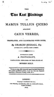 Cover of: The two last pleadings of Marcus Tullius Cicero against Caius Verres