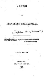 Cover of: Manuel de proverbes dramatiques.