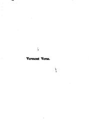 Cover of: Vermont verse.: A collection of verse chiefly by the undergraduates of Vermont University.