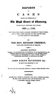 Cover of: Reports of cases argued and determined in the High Court of Chancery by Great Britain. Court of Chancery.