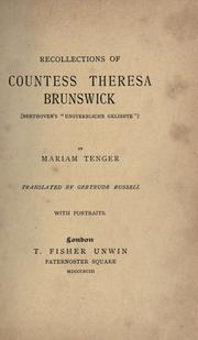 Cover of: Recollections of Countess Theresa Brunswick