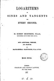 Cover of: Logarithms of sines and tangents for every second