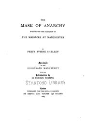 Cover of: The mask of anarchy by Percy Bysshe Shelley