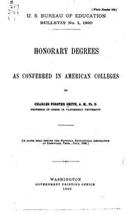 Cover of: Honorary degrees as conferred in American colleges