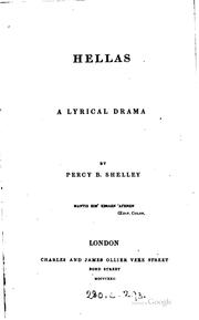 Cover of: Hellas by Percy Bysshe Shelley
