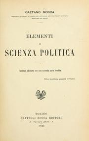 Cover of: Elementi di scienza politica. by Gaetano Mosca