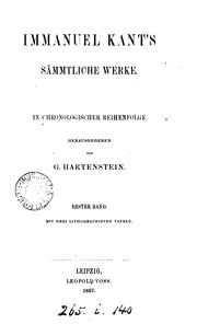 Cover of: Immanuel Kant's sämmtliche Werke. by Immanuel Kant