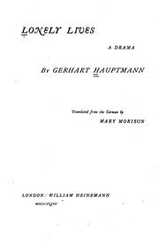 Cover of: Lonely lives by Gerhart Hauptmann