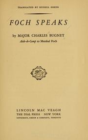 Foch speaks by Charles Bugnet