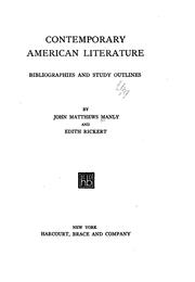 Cover of: Contemporary American literature by John Matthews Manly