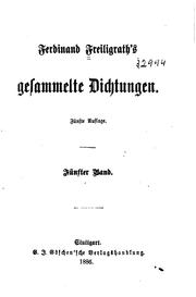 Cover of: Ferdinand Freiligrath's gesammelte dichtungen. by Ferdinand Freiligrath