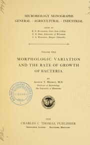 Cover of: Morphologic variation and the rate of growht of bacteria