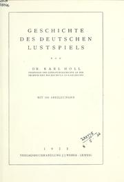 Cover of: Geschichte des deutschen Lustspiels