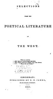 Cover of: Selections from the poetical literature of the West.