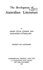 Cover of: The development of Australian literature