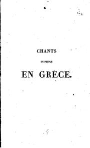 Cover of: Chants du peuple en Grèce