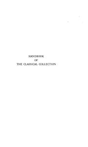 Cover of: Handbook of the classical collection by Metropolitan Museum of Art (New York, N.Y.)