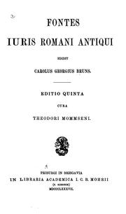 Cover of: Fontes iuris romani antiqui