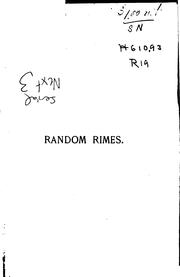 Cover of: Random rimes. by Nehemiah Wheeler Rand