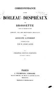 Cover of: Correspondance entre Boileau Despréaux et Brossette