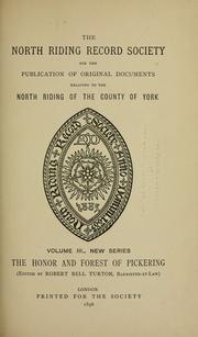 Cover of: honor and forest of Pickering | Robert Bell Turton