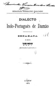 Cover of: Dialecto indo-português de Damão. by Sebastião Rodolfo Dalgado
