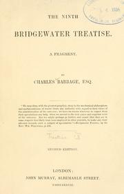 Cover of: The ninth Bridgewater treatise. by Charles Babbage