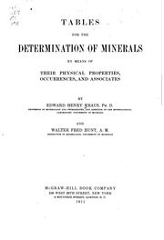 Cover of: Tables for the determination of minerals by means of their physical properties, occurrences, and associates by Edward Henry Kraus