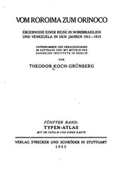 Cover of: Vom Roroima zum Orinoco by Theodor Koch-Grünberg