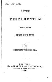 Cover of: Novum Testamentum Domini Nostri Jesu Christi.