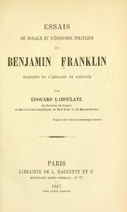 Essais de morale et d'économie politique de Benjamin Franklin by Benjamin Franklin