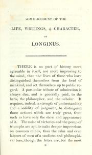 Cover of: Dionysius Longinus On the sublime by Longinus