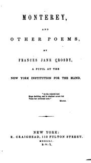 Cover of: Monterey, and other poems