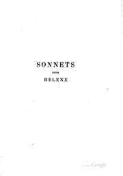 Cover of: ... Sonnets pour Hélène by Pierre de Ronsard