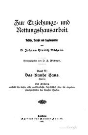 Cover of: Gesammelte Schriften D. Johann Hinrich Wicherns.