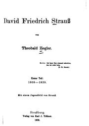 Cover of: David Friedrich Strauss by Theobald Ziegler
