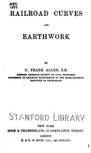 Cover of: Railroad curves and earthwork by C. Frank Allen